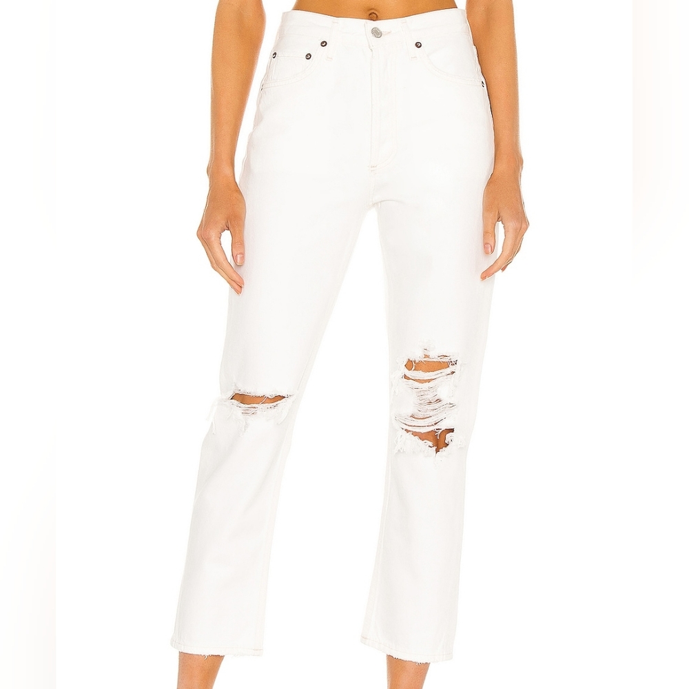 Agolde Riley High Rise Straight Crop in Veil